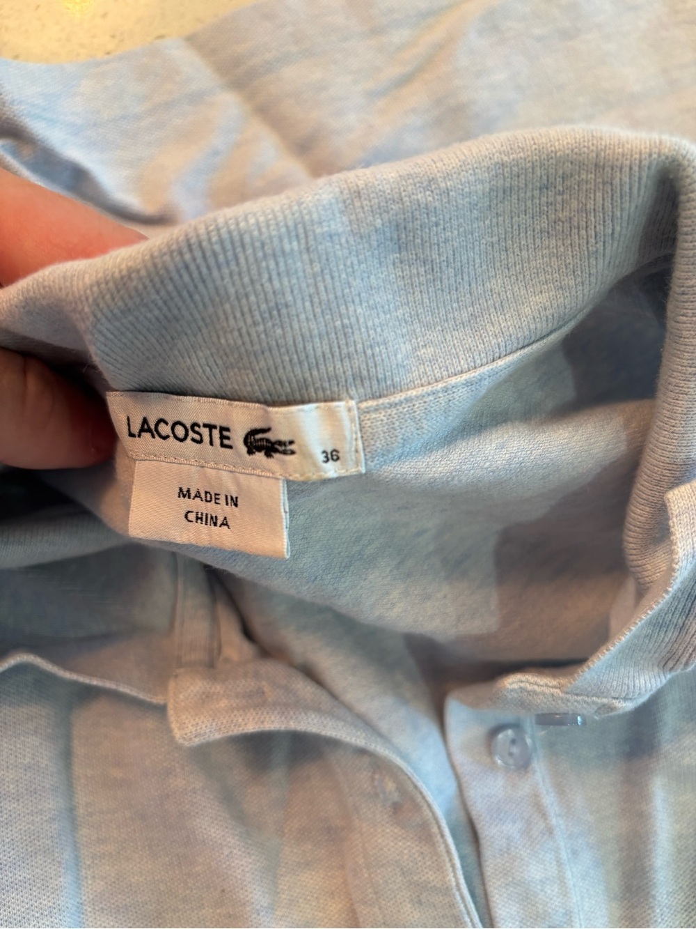 Lacoste Pale Blue Polo Shirt with Embroidered Crocodile